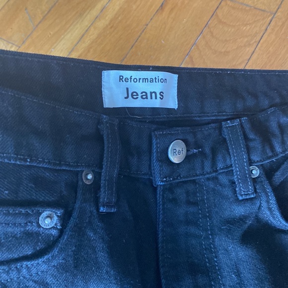 Reformation Julie High waist cigarette black jeans - Picture 4 of 7